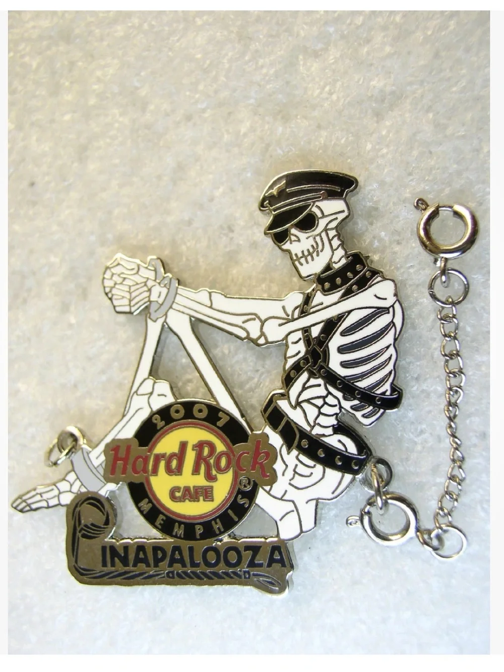 Hard Rock Cafe Memphis Pinapalooza Bondage Skeleton Enamel Pin